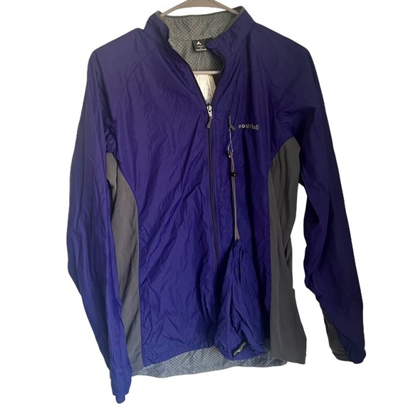 NEW Montbell Water Repellent Light Shell Zip Jacket Purple Gray Women's Large - Picture 1 of 10